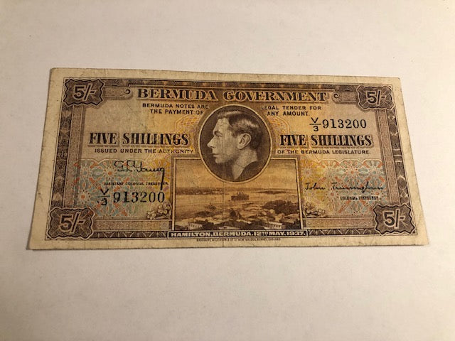 Five Shillings Bermuda 1937