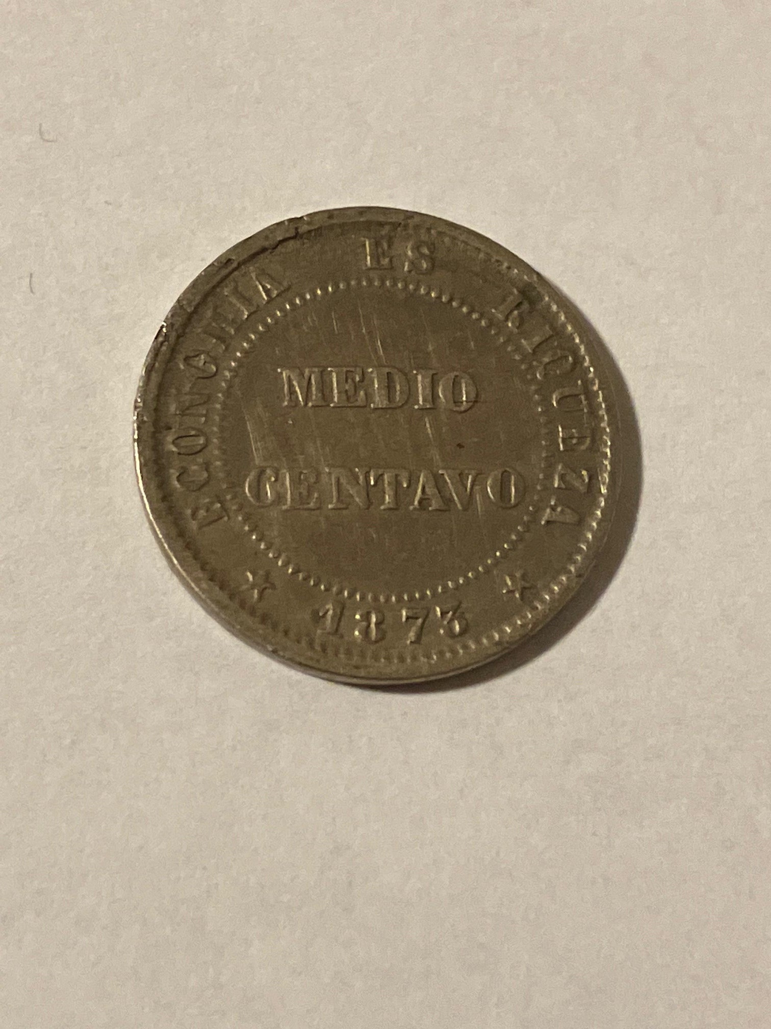 Medio Centavo Chile 1873