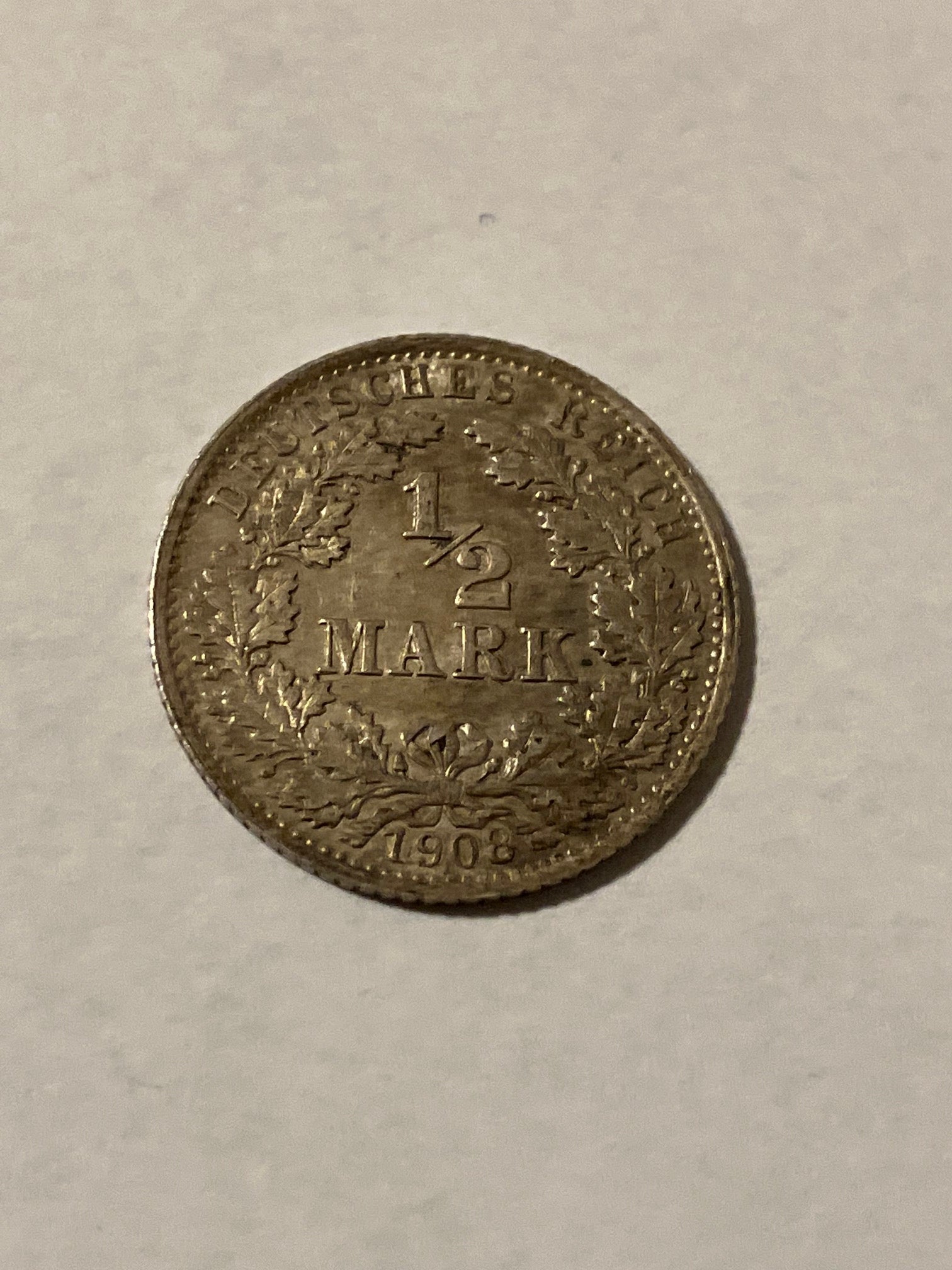 1/2 Mark 1908 Germany