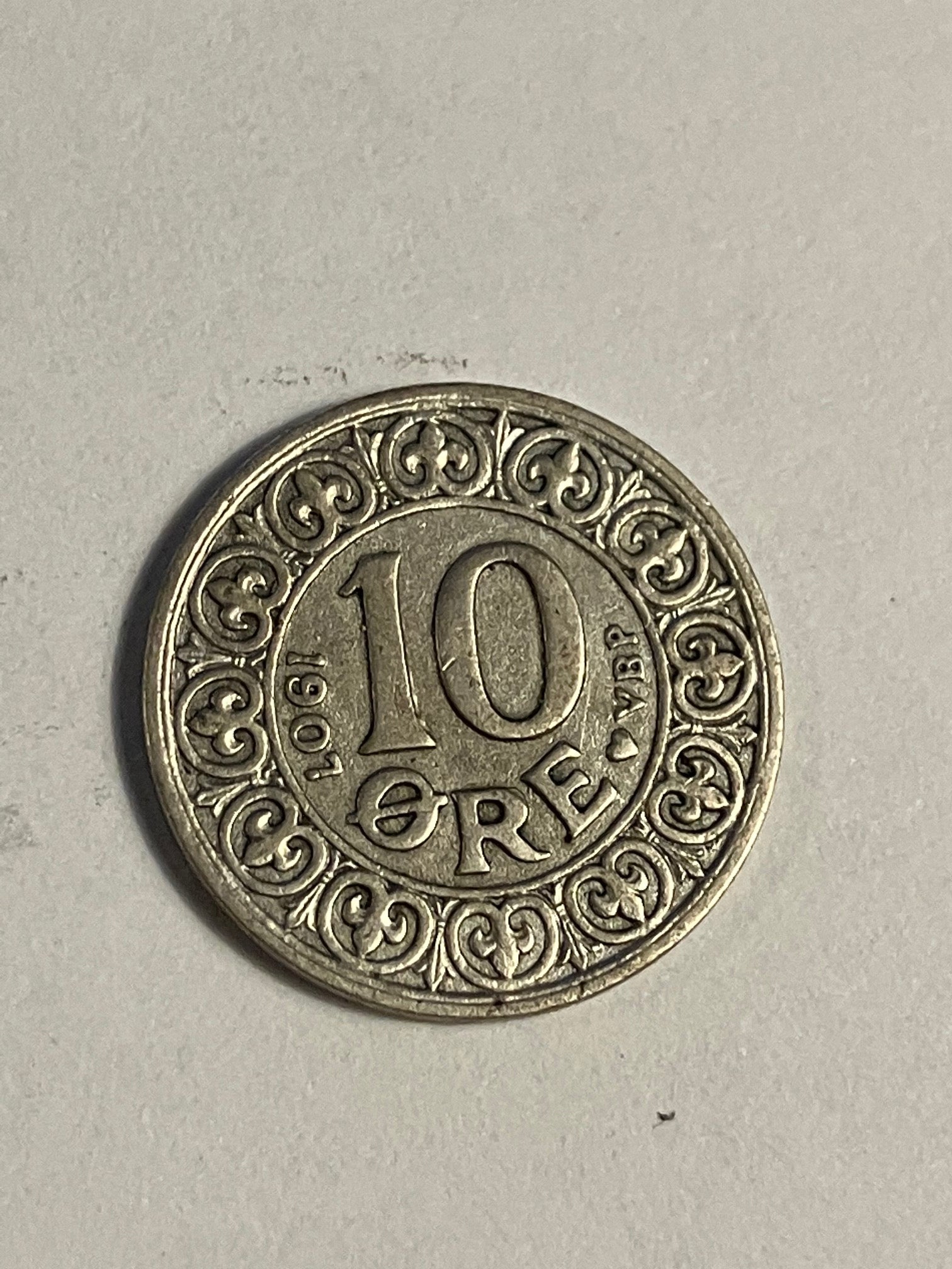 10 øre 1907 Danmark