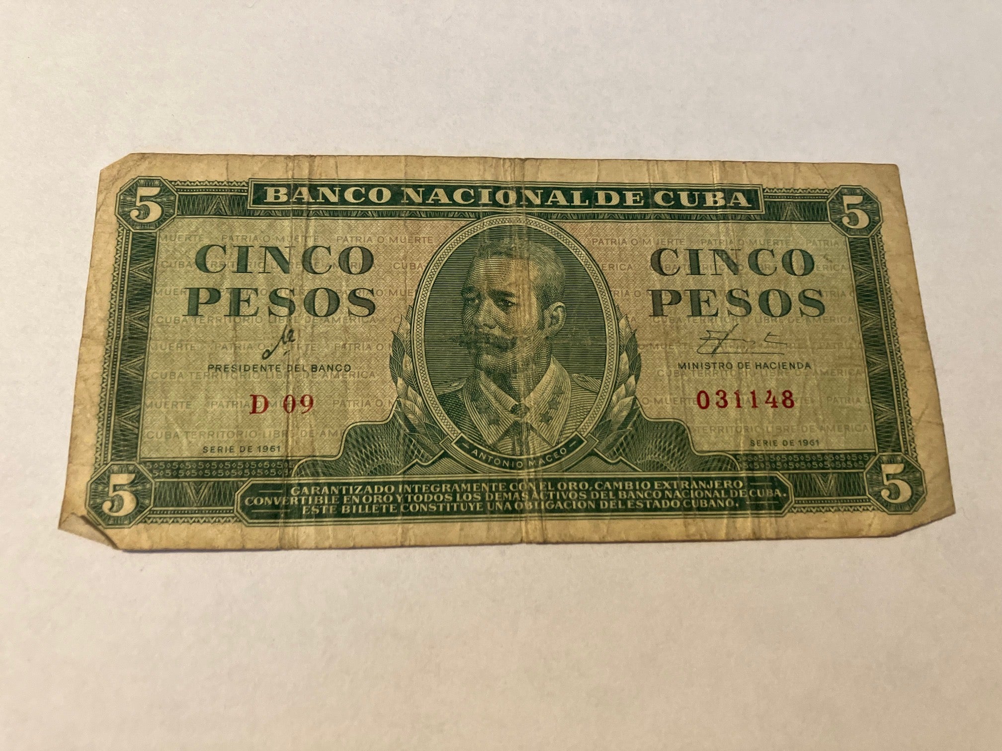 5 Pesos 1961 Cuba