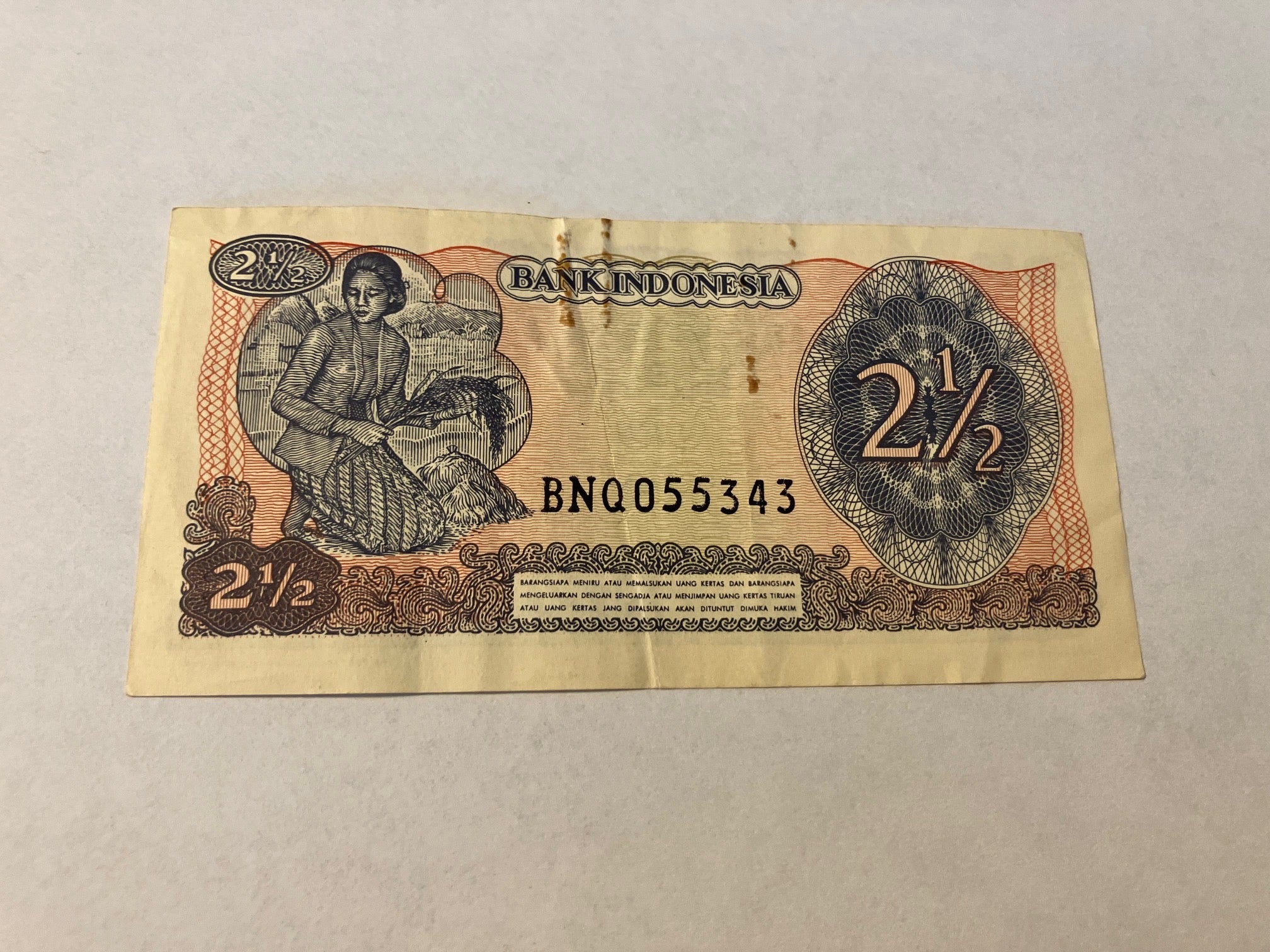 2 1/2 Rupiah Indonesia 1968