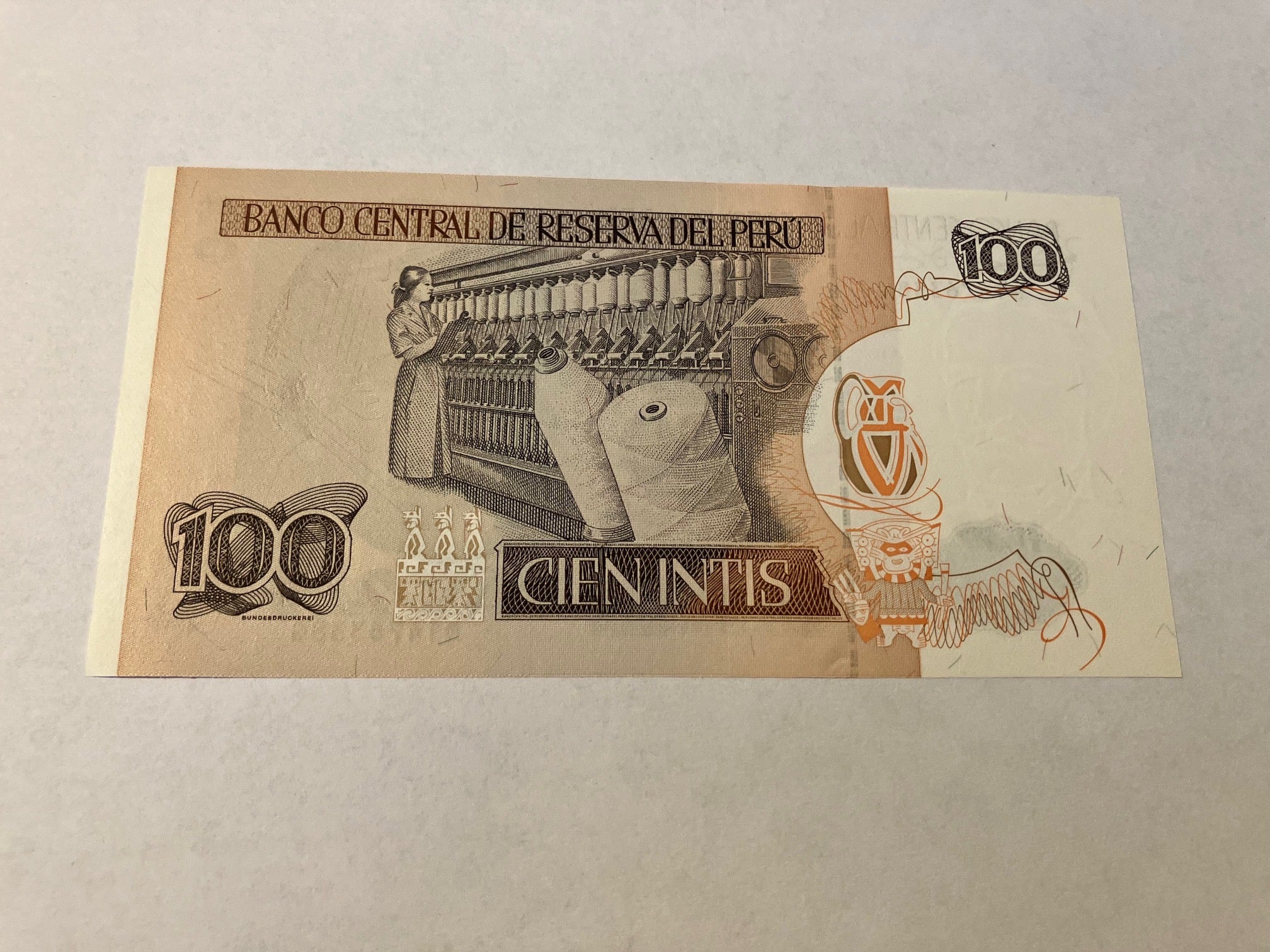 100 Intis 1987 Peru