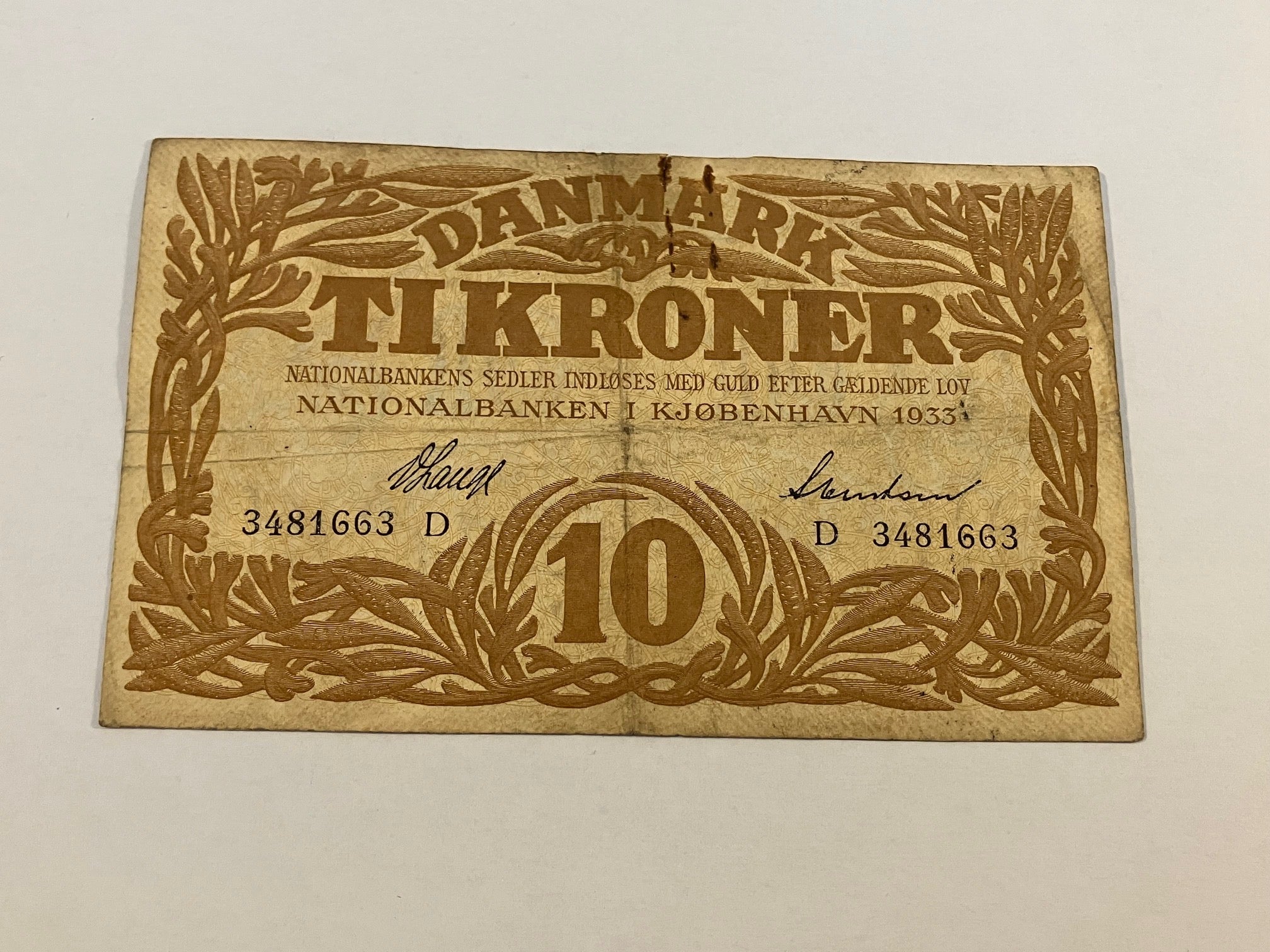 10 Kroner 1933 Danmark