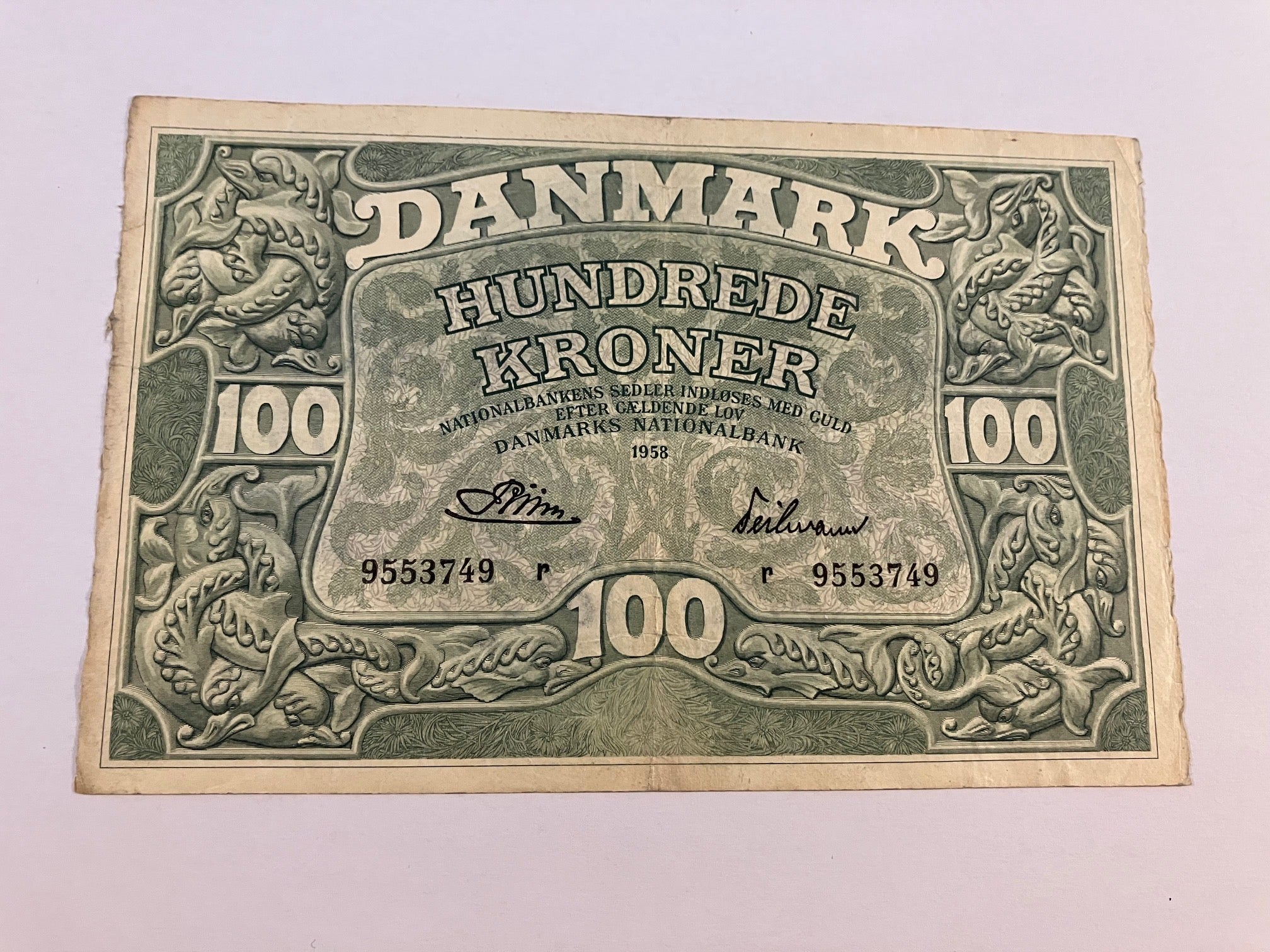 100 Kroner 1958 Danmark