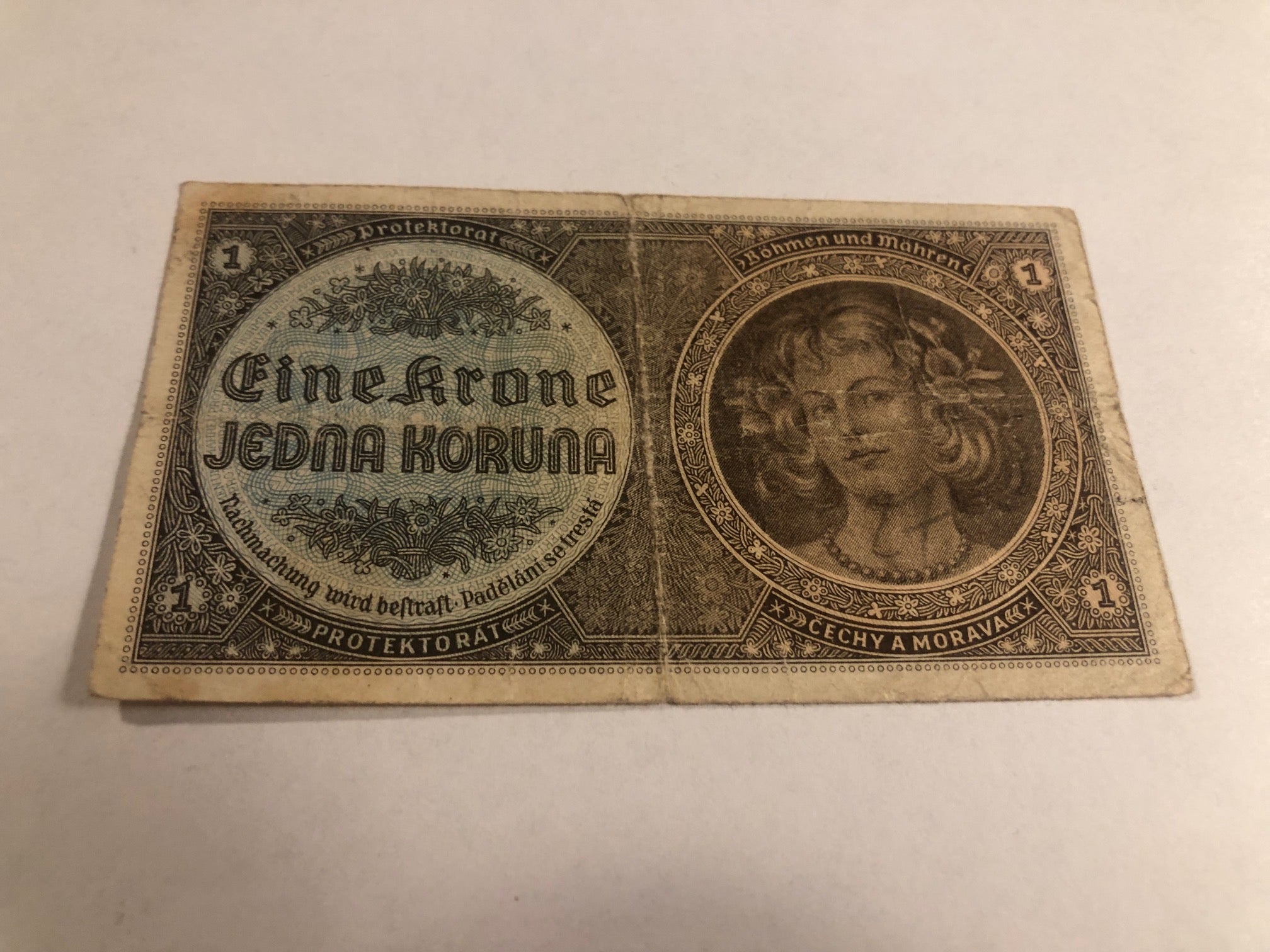 Eine krone / Jedna koruna Czechoslovakia