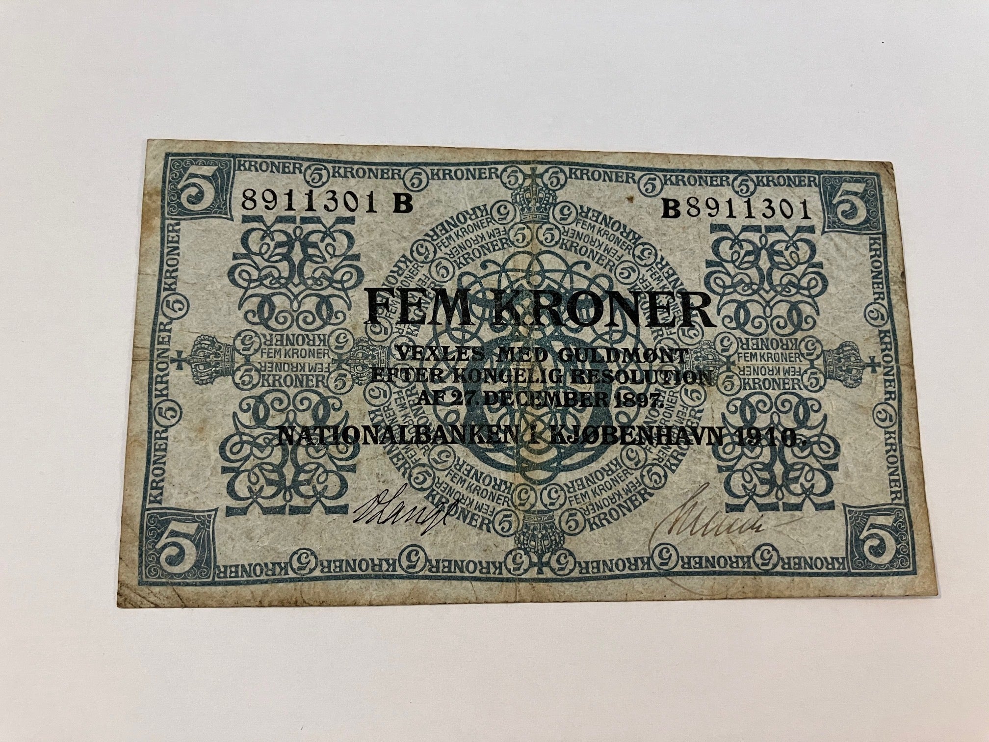 5 Kroner 1910 B Danmark