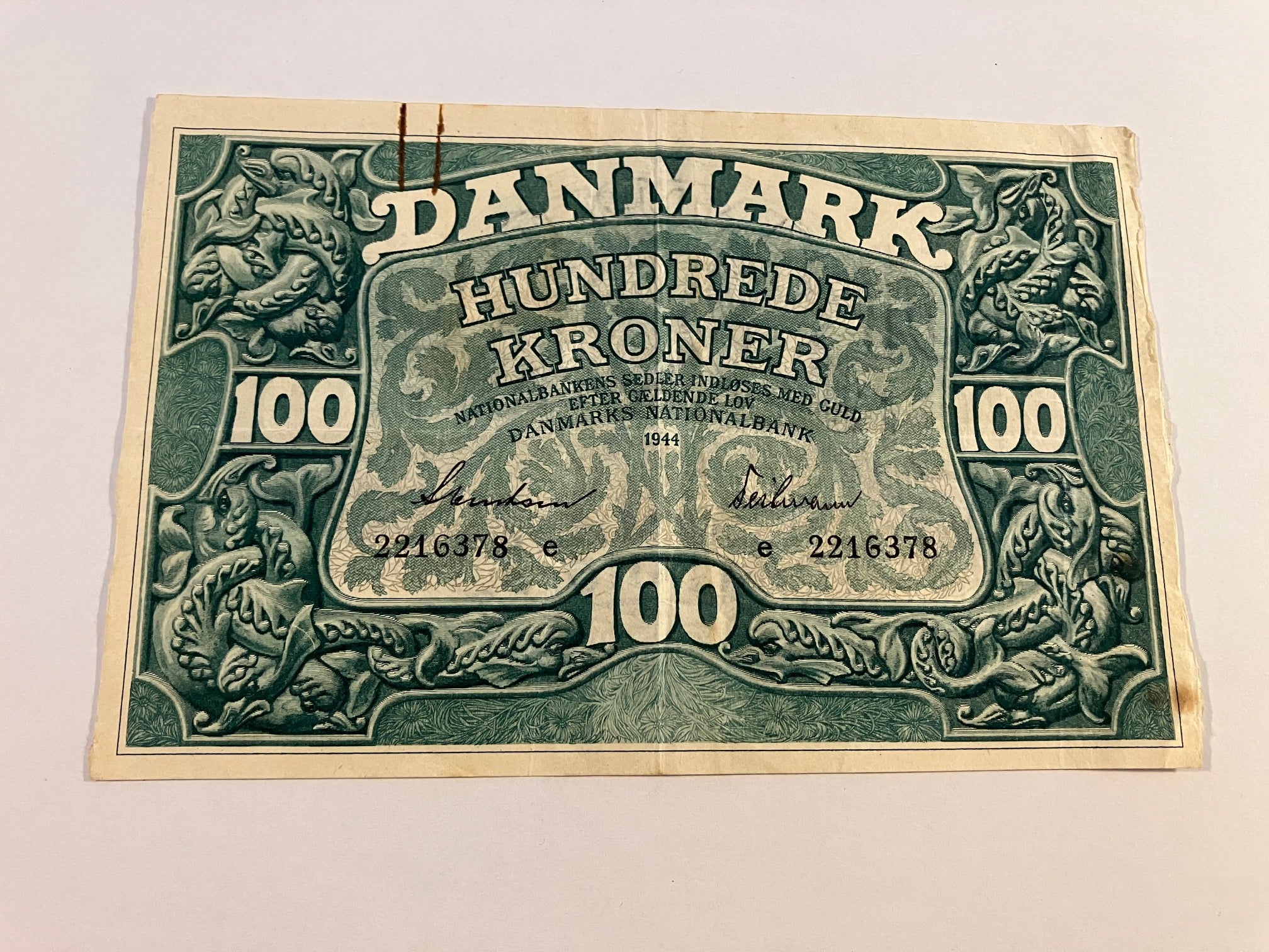 100 kroner 1944 Danmark