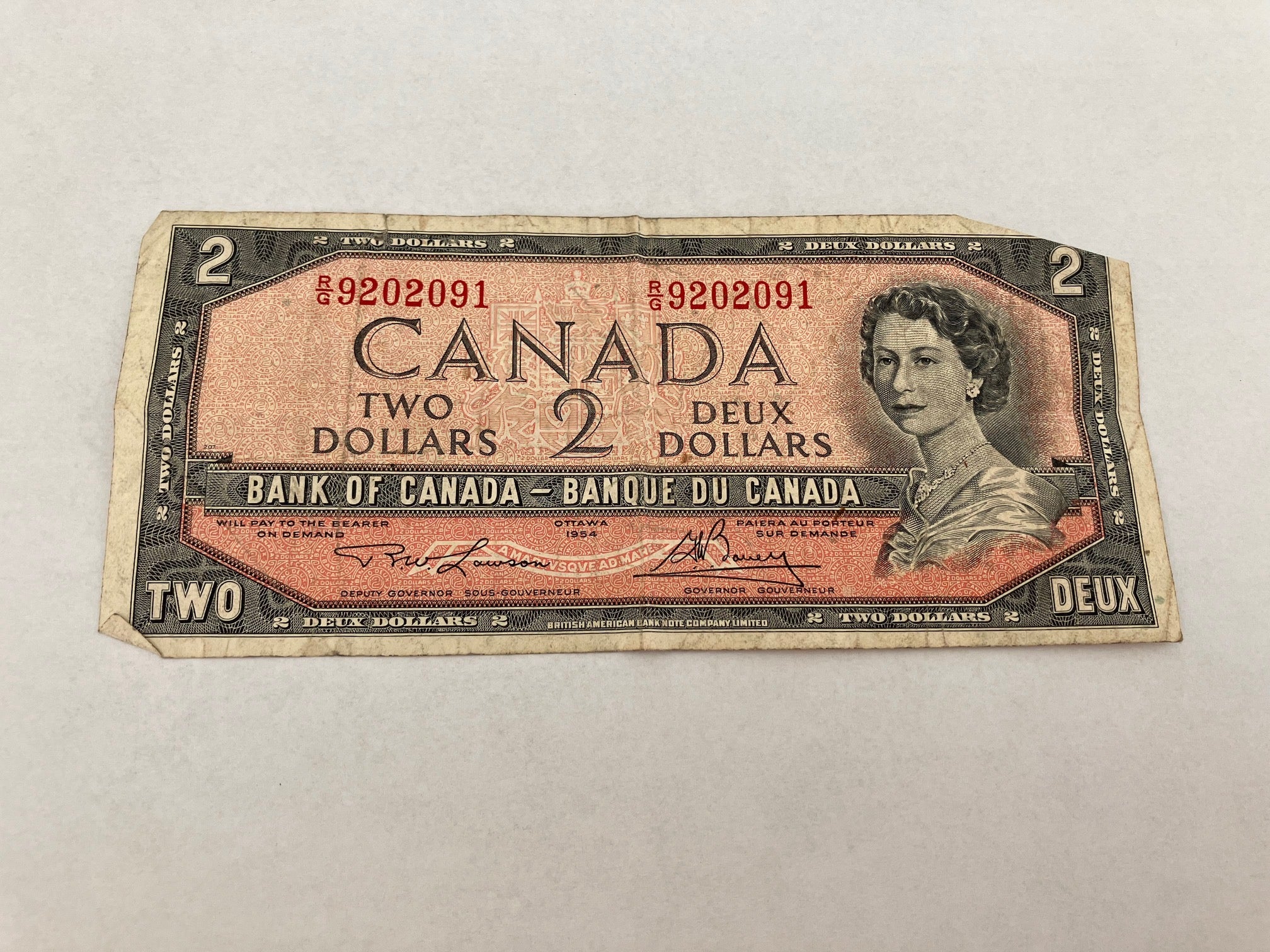 2 Dollars Canada 1954 - Bad condition