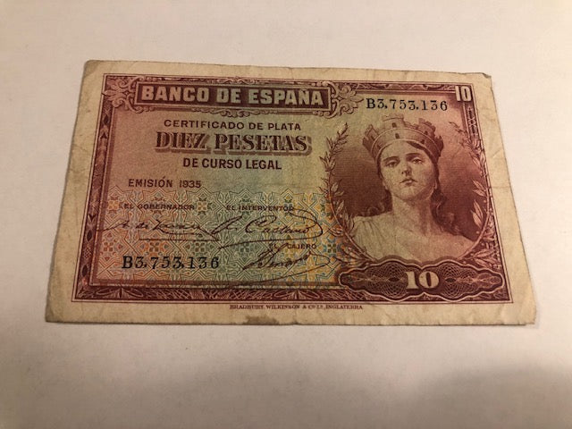 10 pesetas Spain 1935