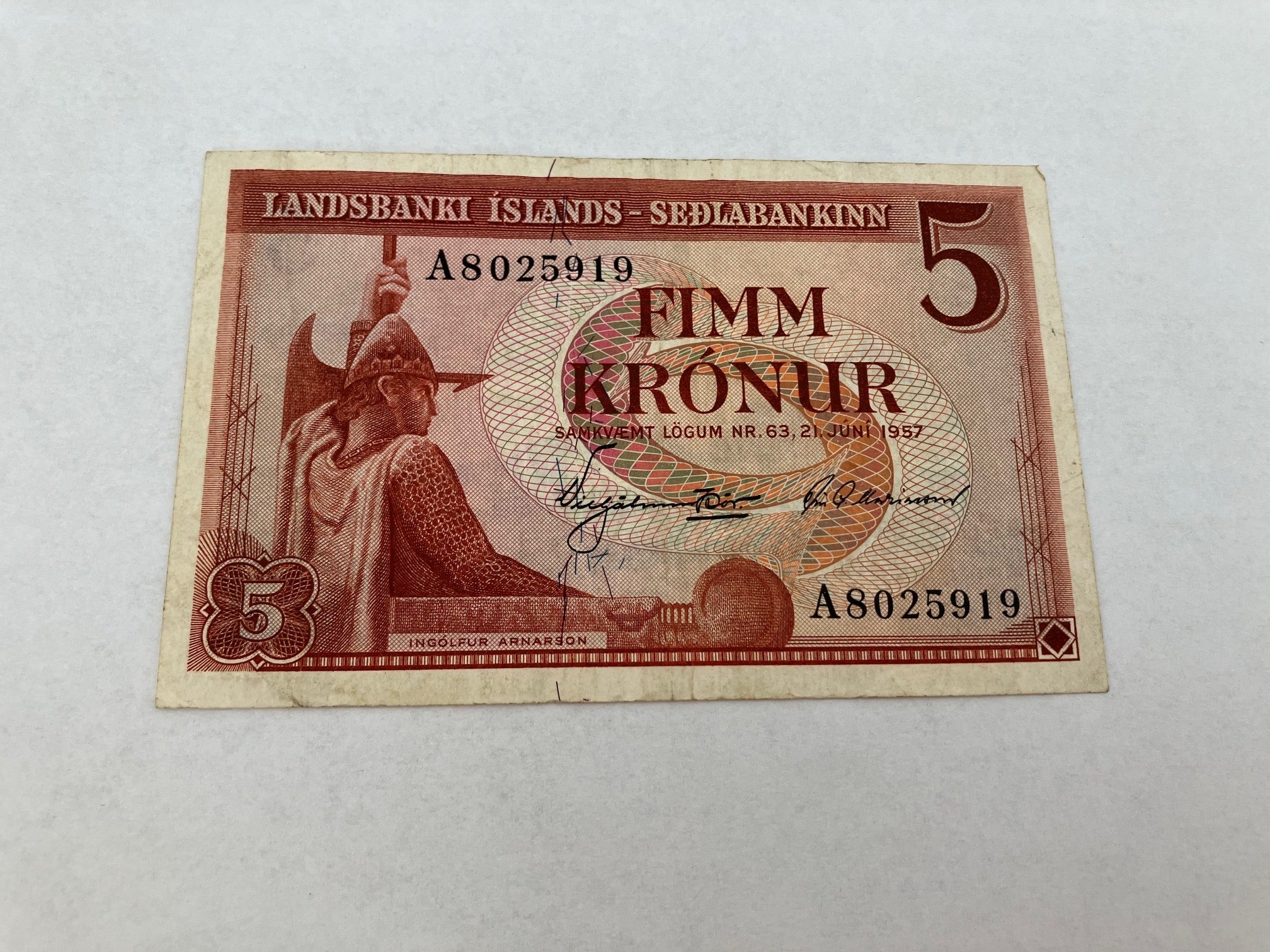 5 Kronur 1957 Iceland
