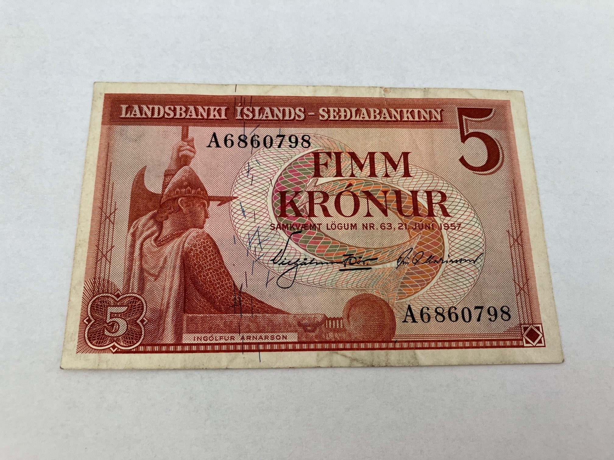 5 Kronur 1957 Iceland