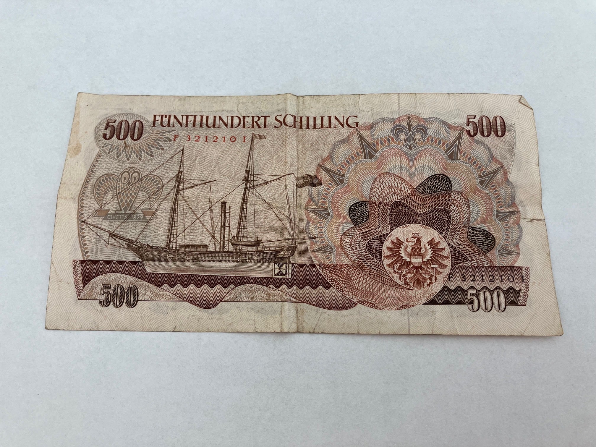 500 Schilling 1965 Austria - Dårlig stand - Bemærk kuglepen