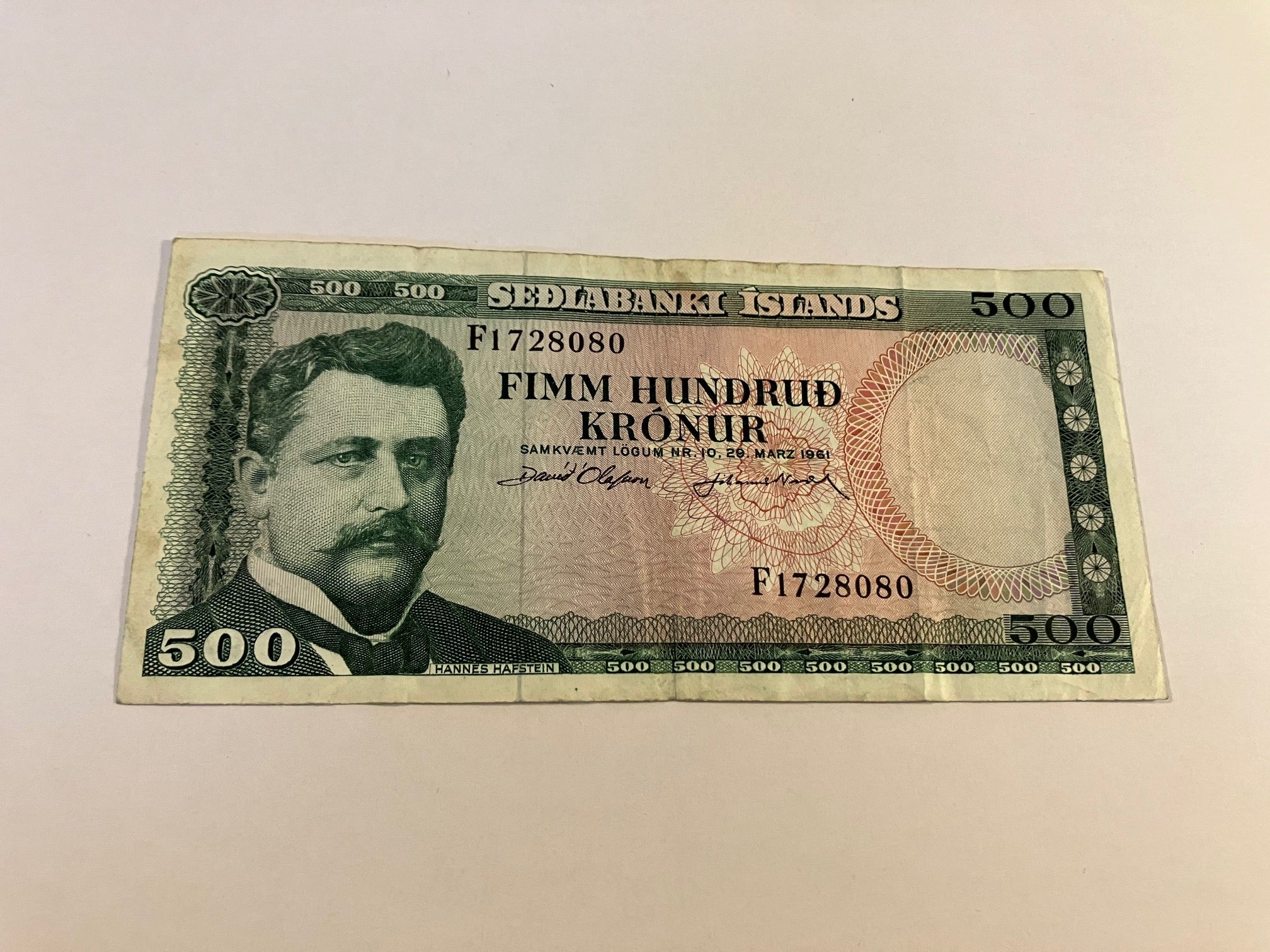 500 Kronur Iceland 1961