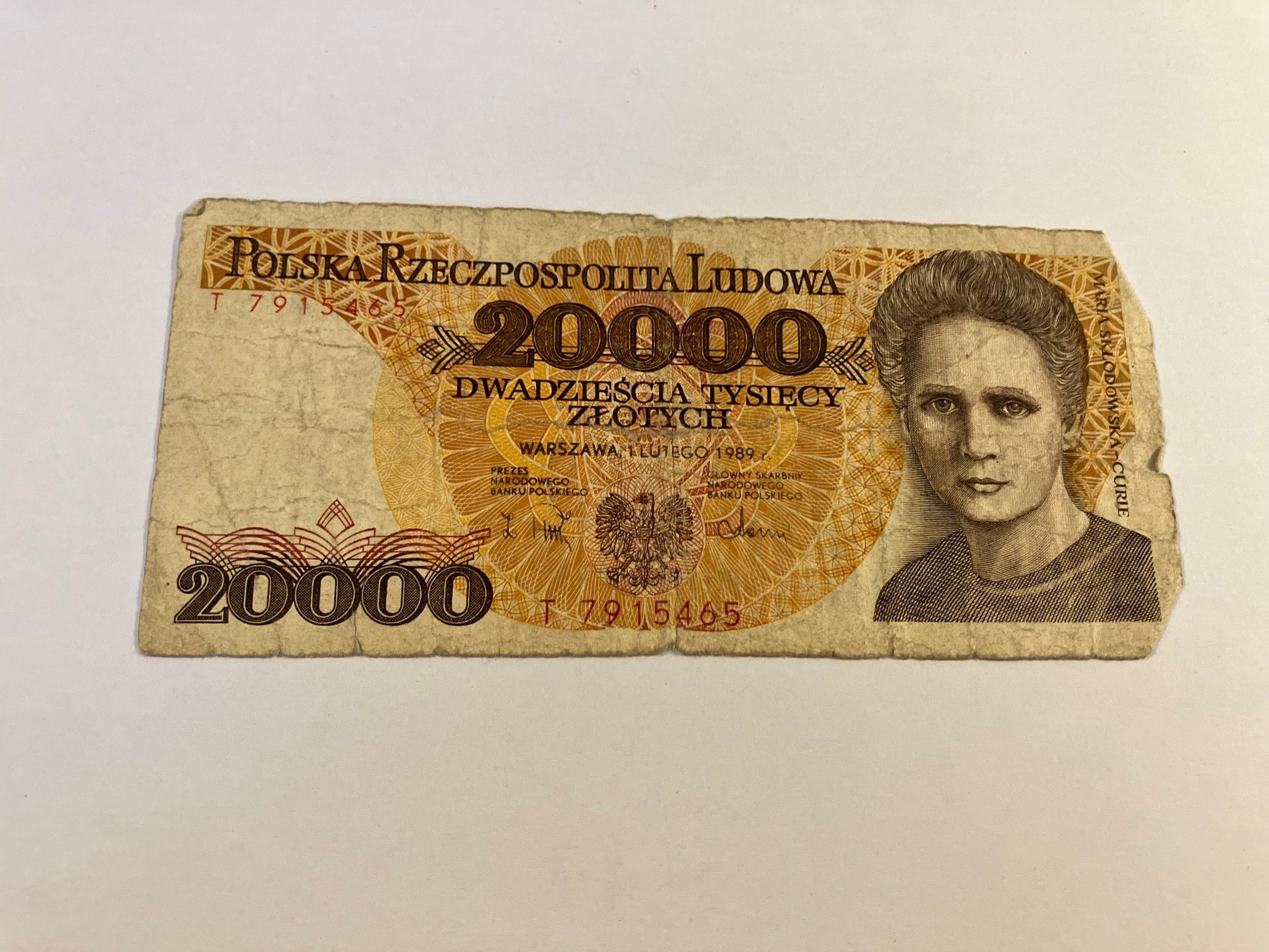 20000 Zlotych Poland 1989