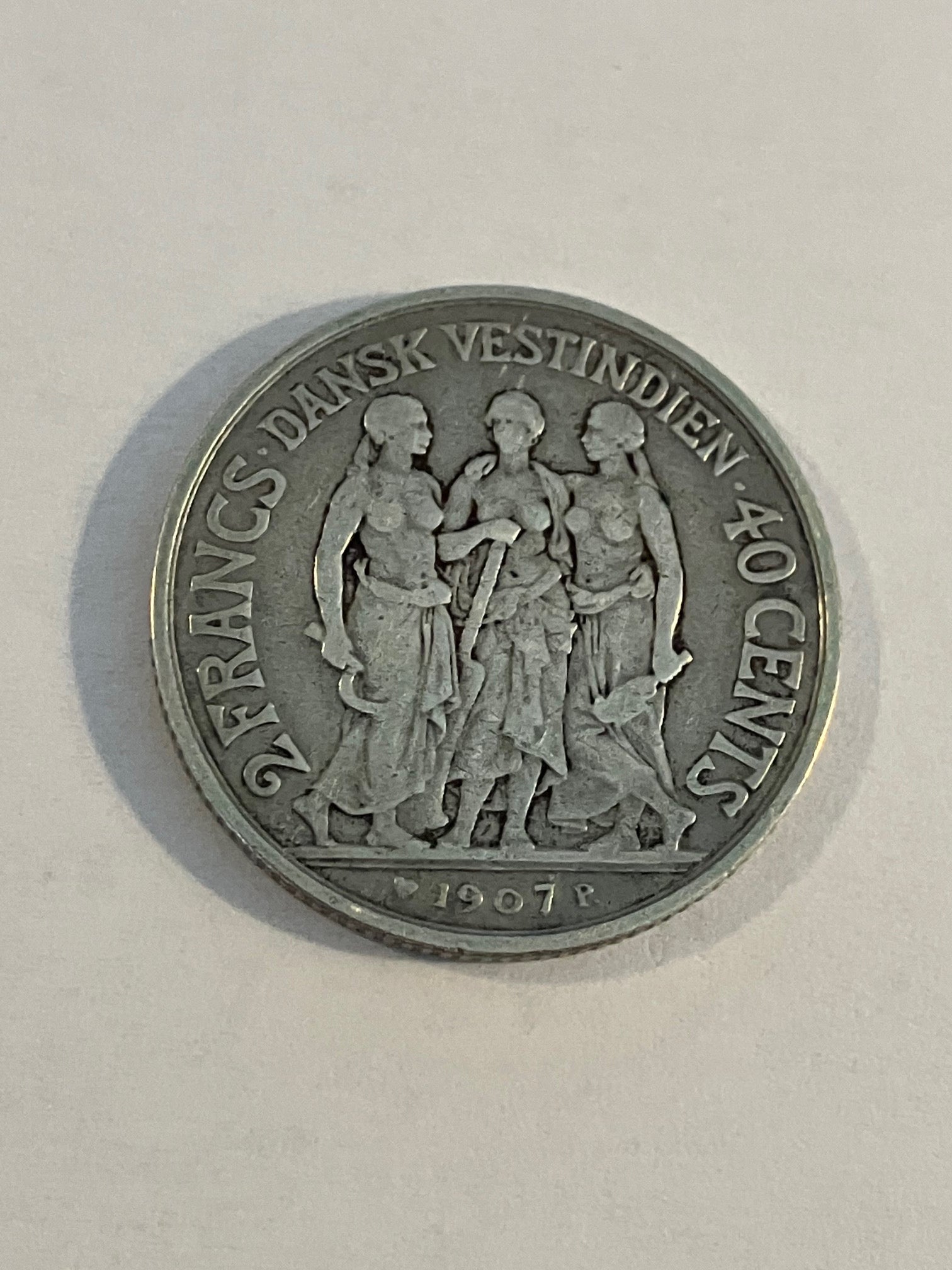 2 Francs / 40 Cent 1905 Dansk Vestindien