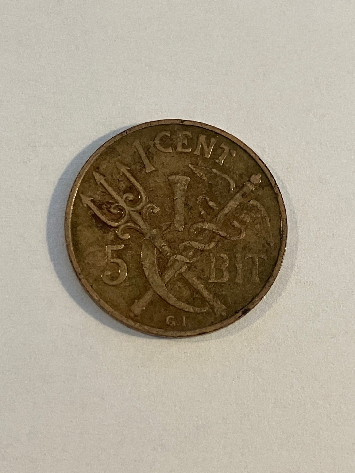 1 Cent / 5 Bit Dansk Vestindien 1913