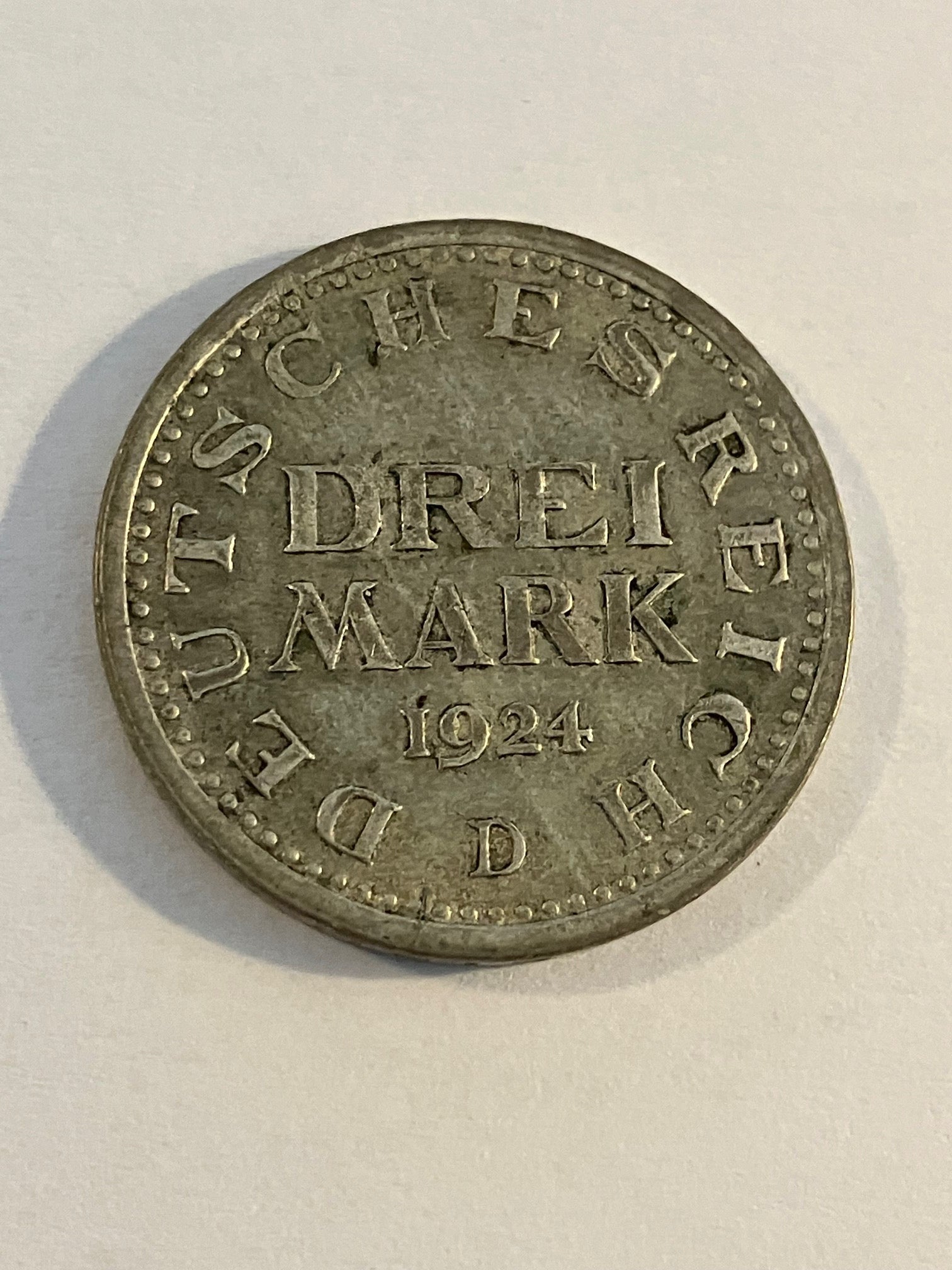 Drei Mark 1924 D Germany