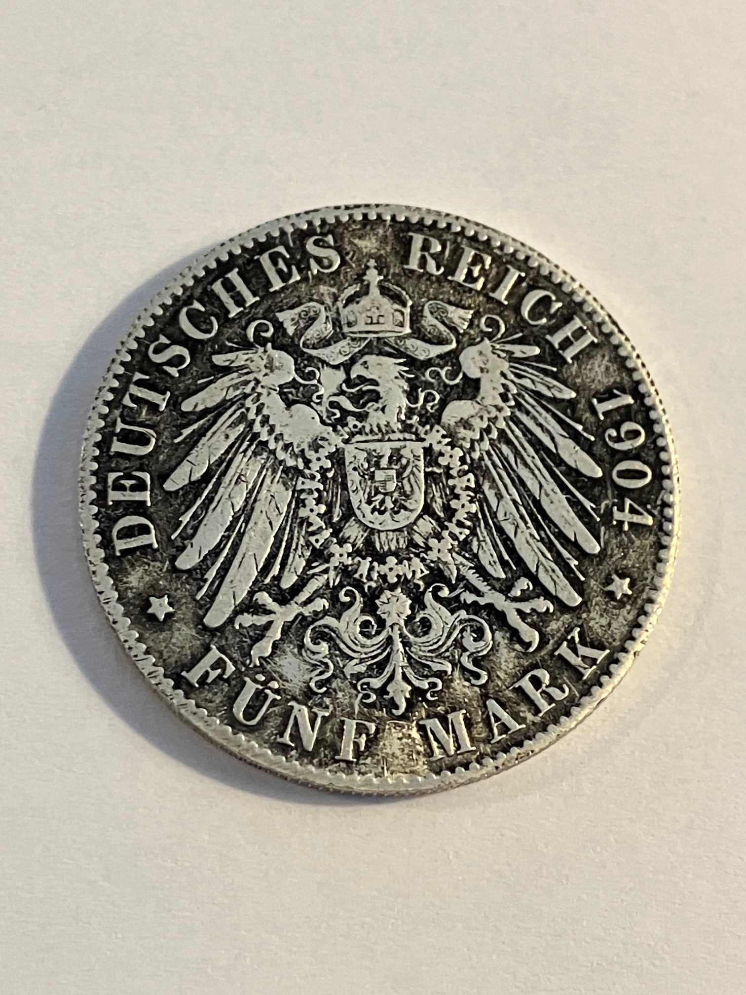 Funf Mark 1904 A Germany - Renset