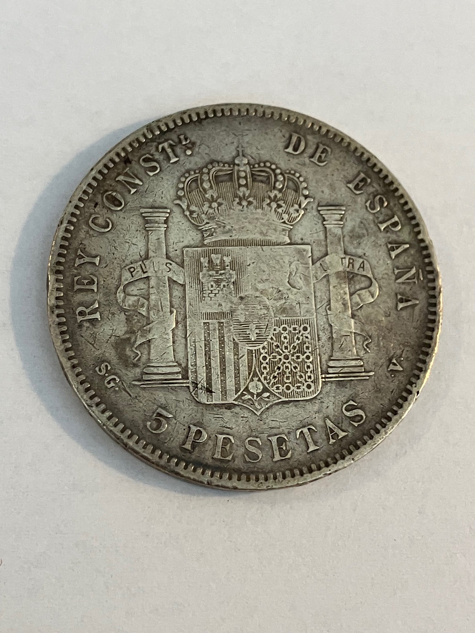 5 Pesetas 1898 Spain