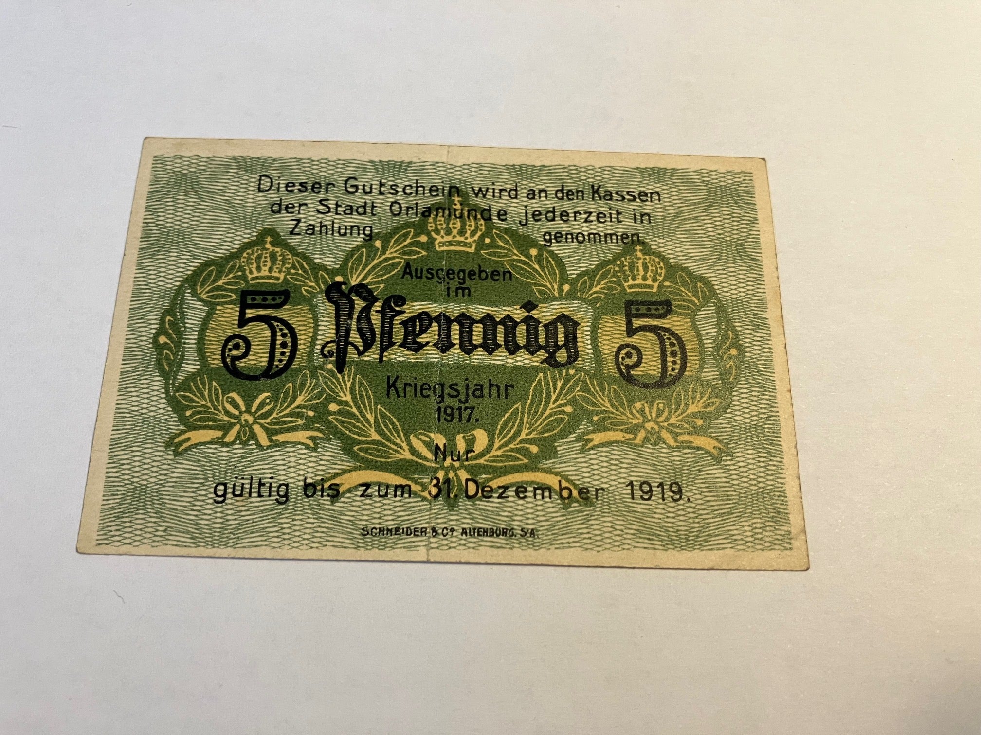 5 Pfennig Gutschein