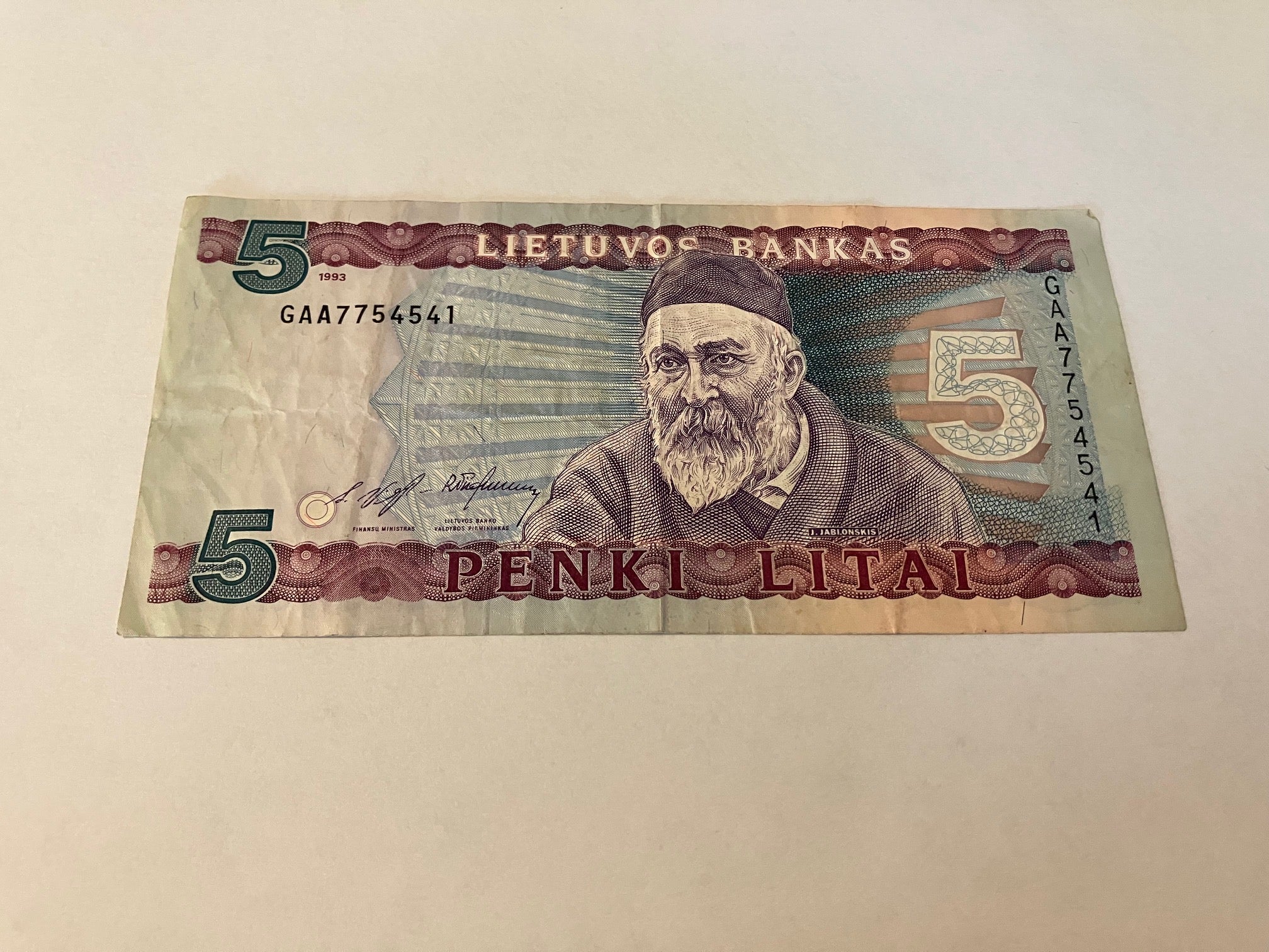 5 Litai Lithuania 1993