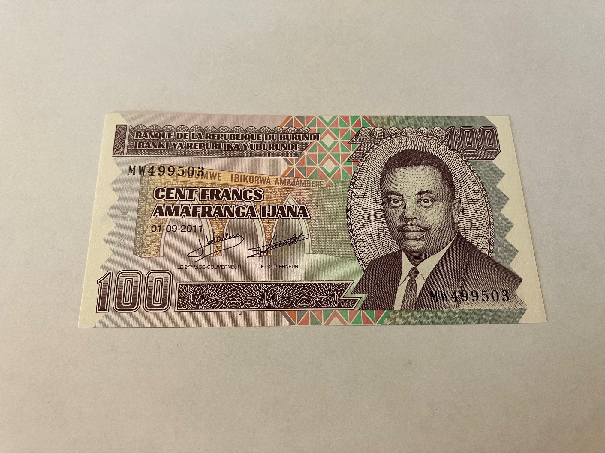 100 Francs Burundi 2011