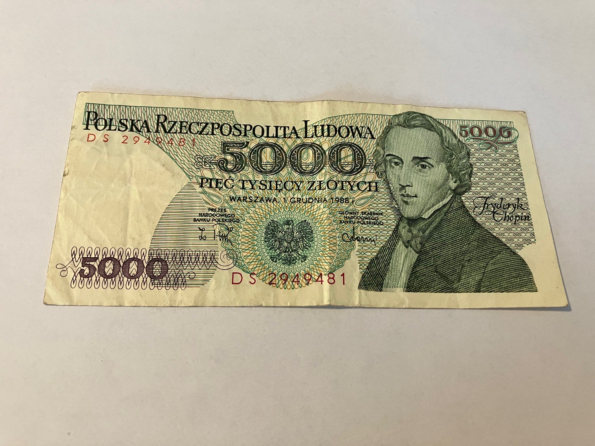 5000 Złotych Poland 1988