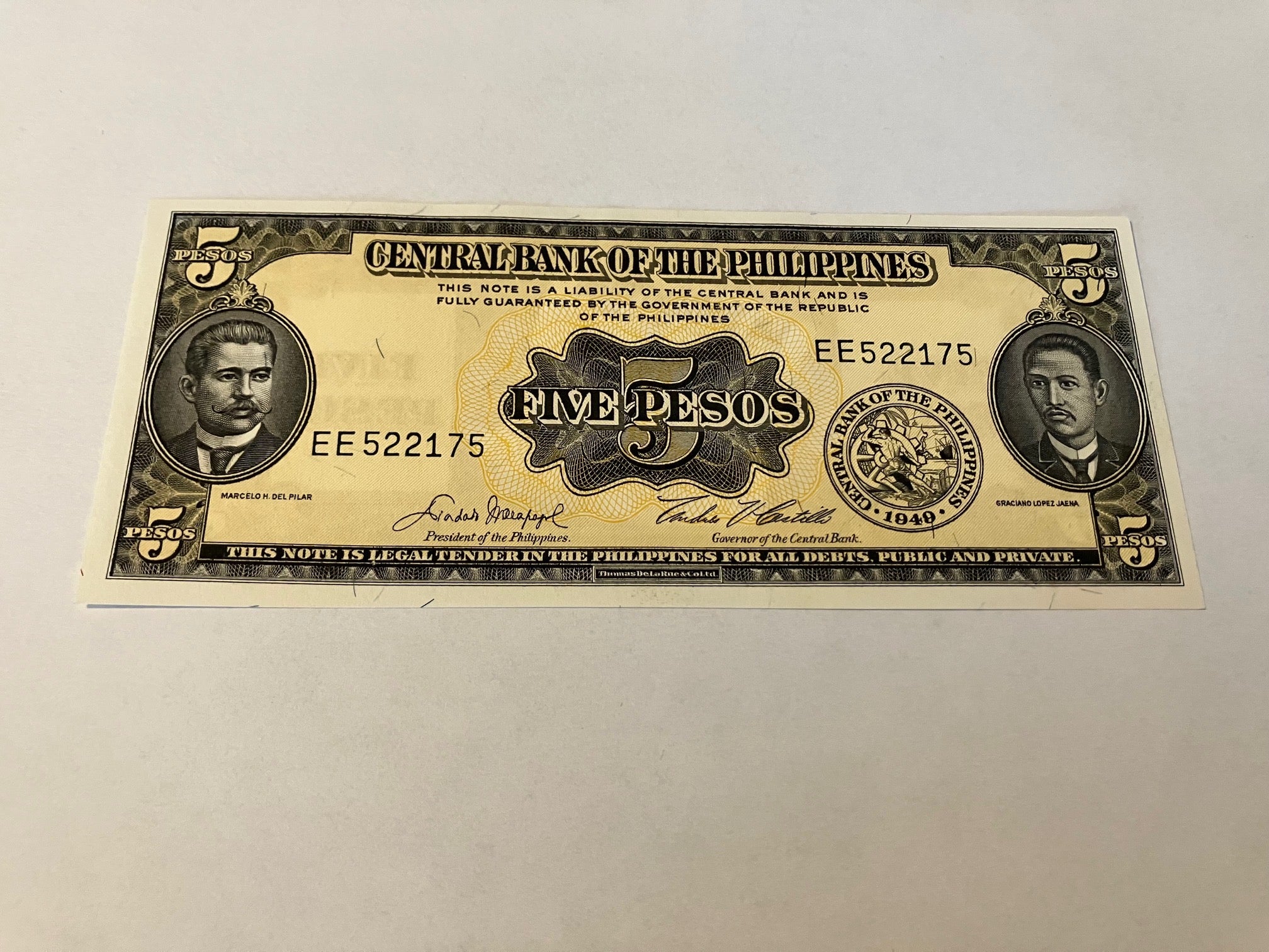 5 Pesos Philippines 1949