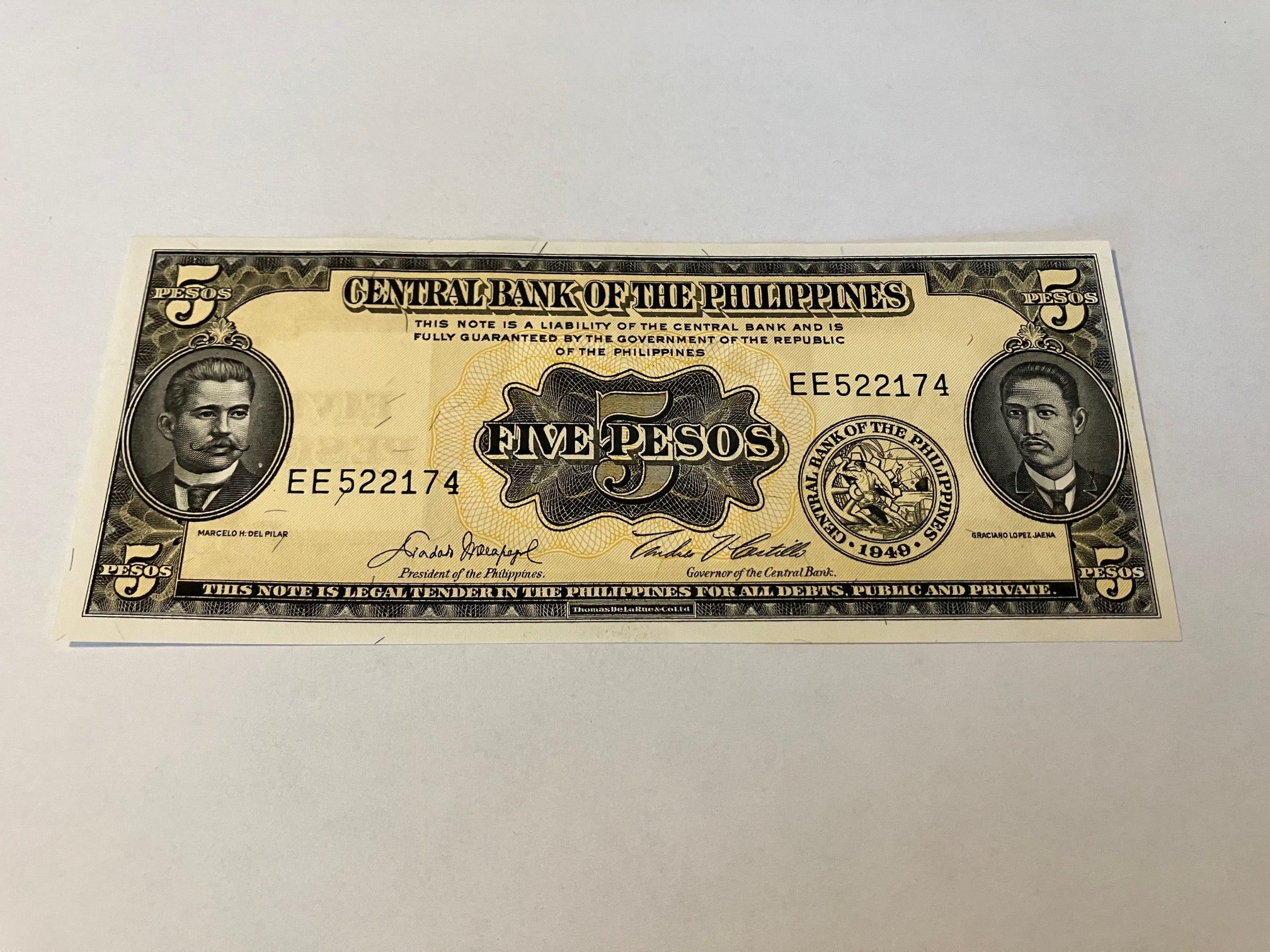 5 Pesos Philippines 1949