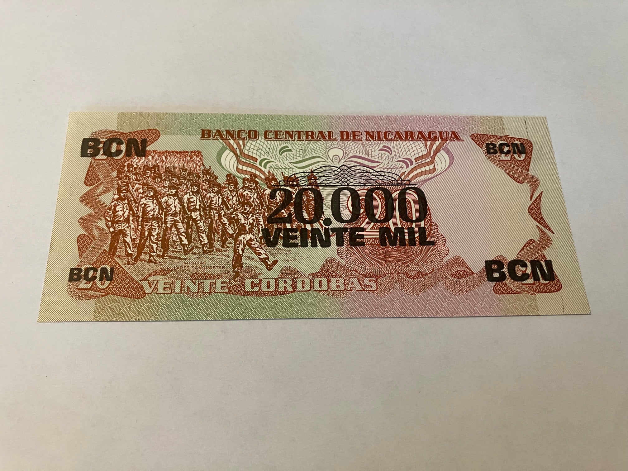 20000 Cordobas on 20 Cordobas 1984