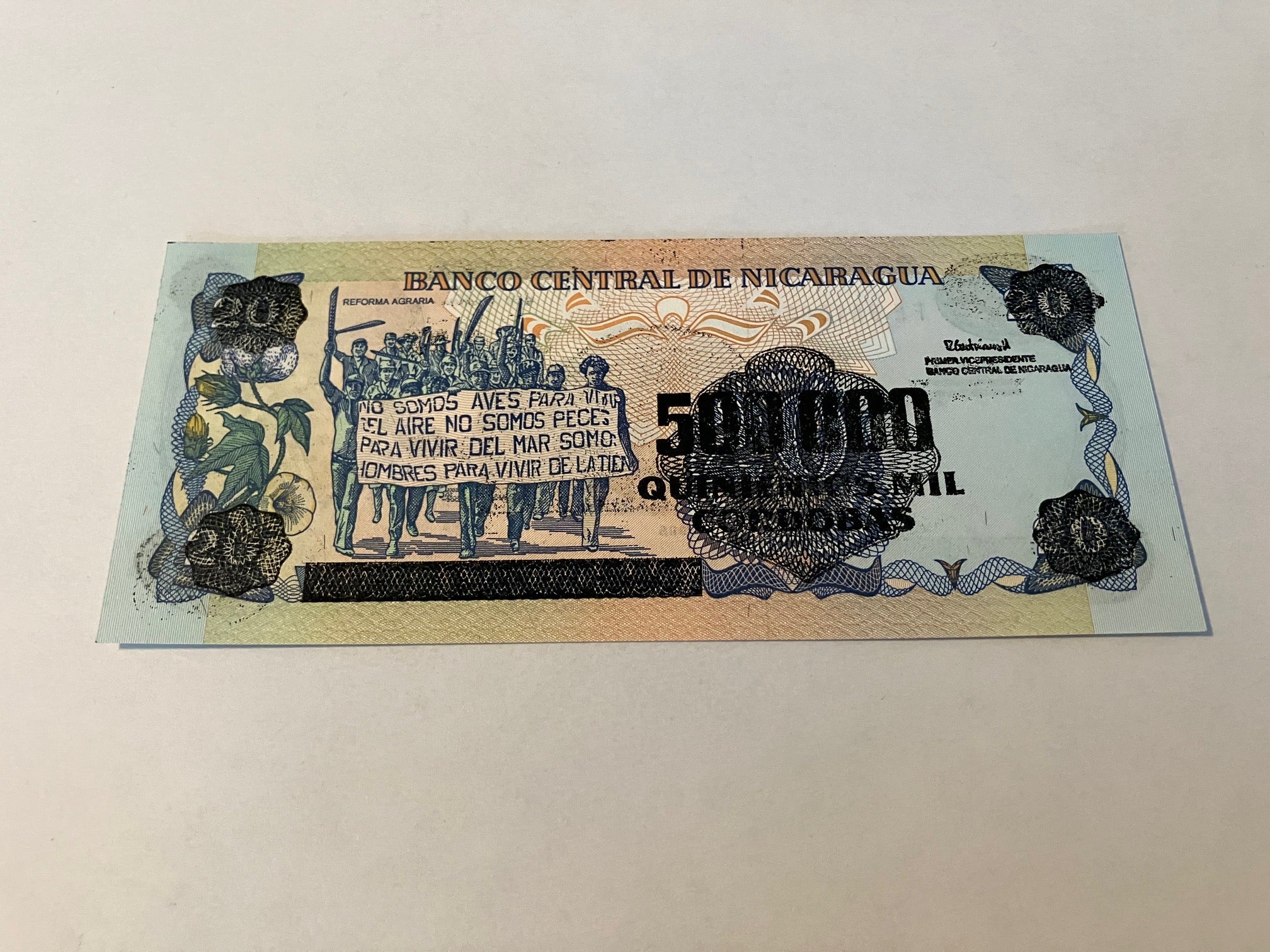 500000 Cordobas on 20 Cordobas 1985