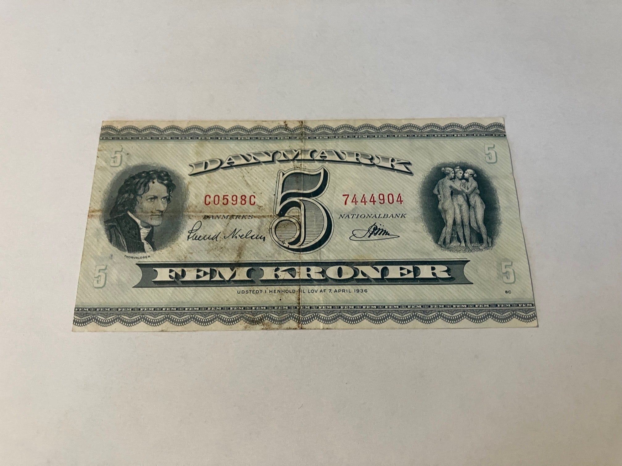 5 Kroner C0 1959 - Dårlig stand