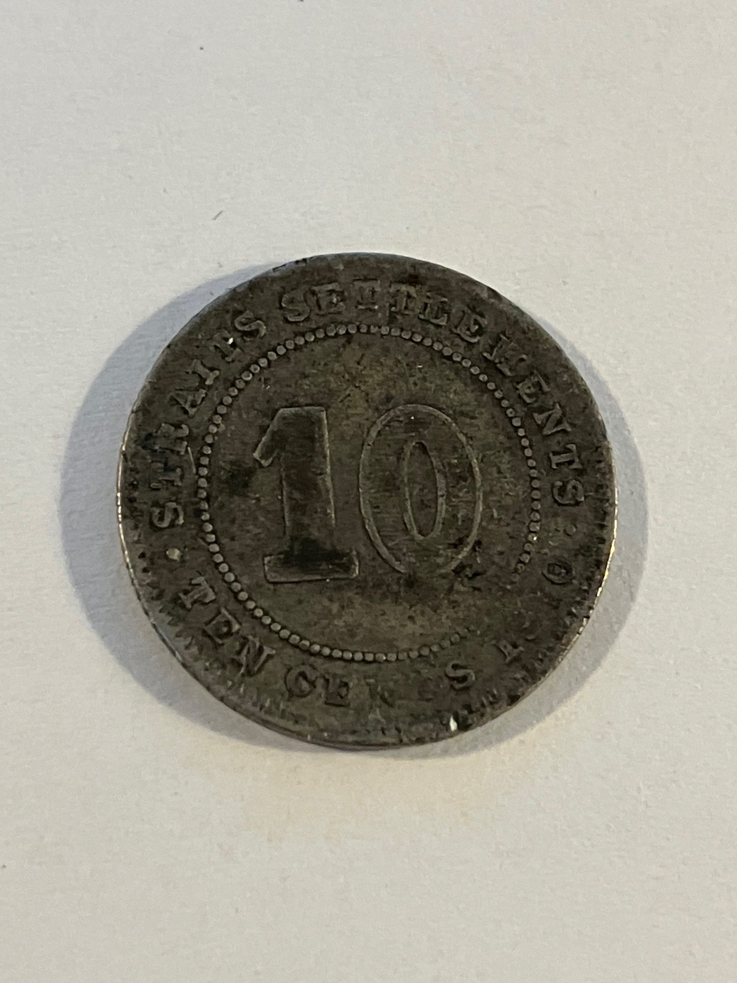 10 Cents 1910 Straits Settlements