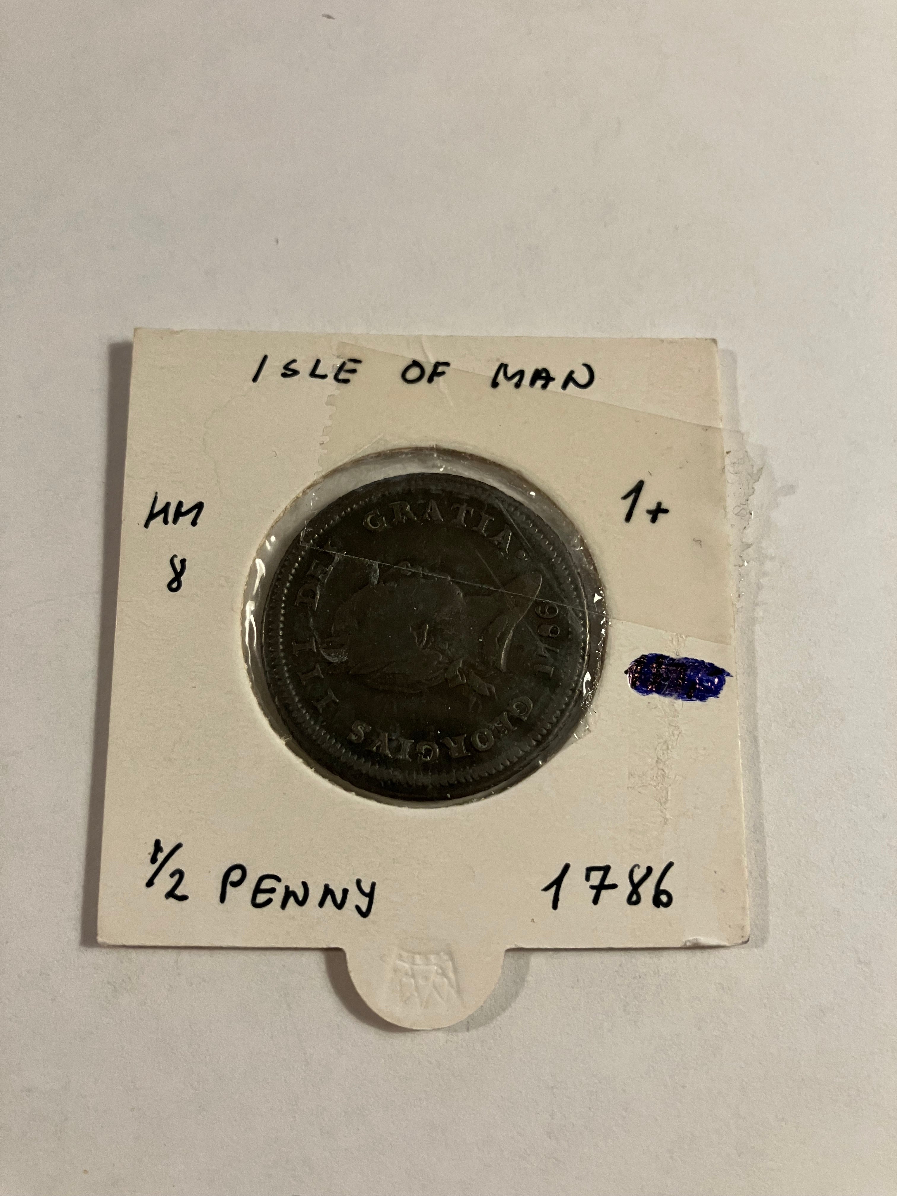 Isle of man 1/2 penny 1786