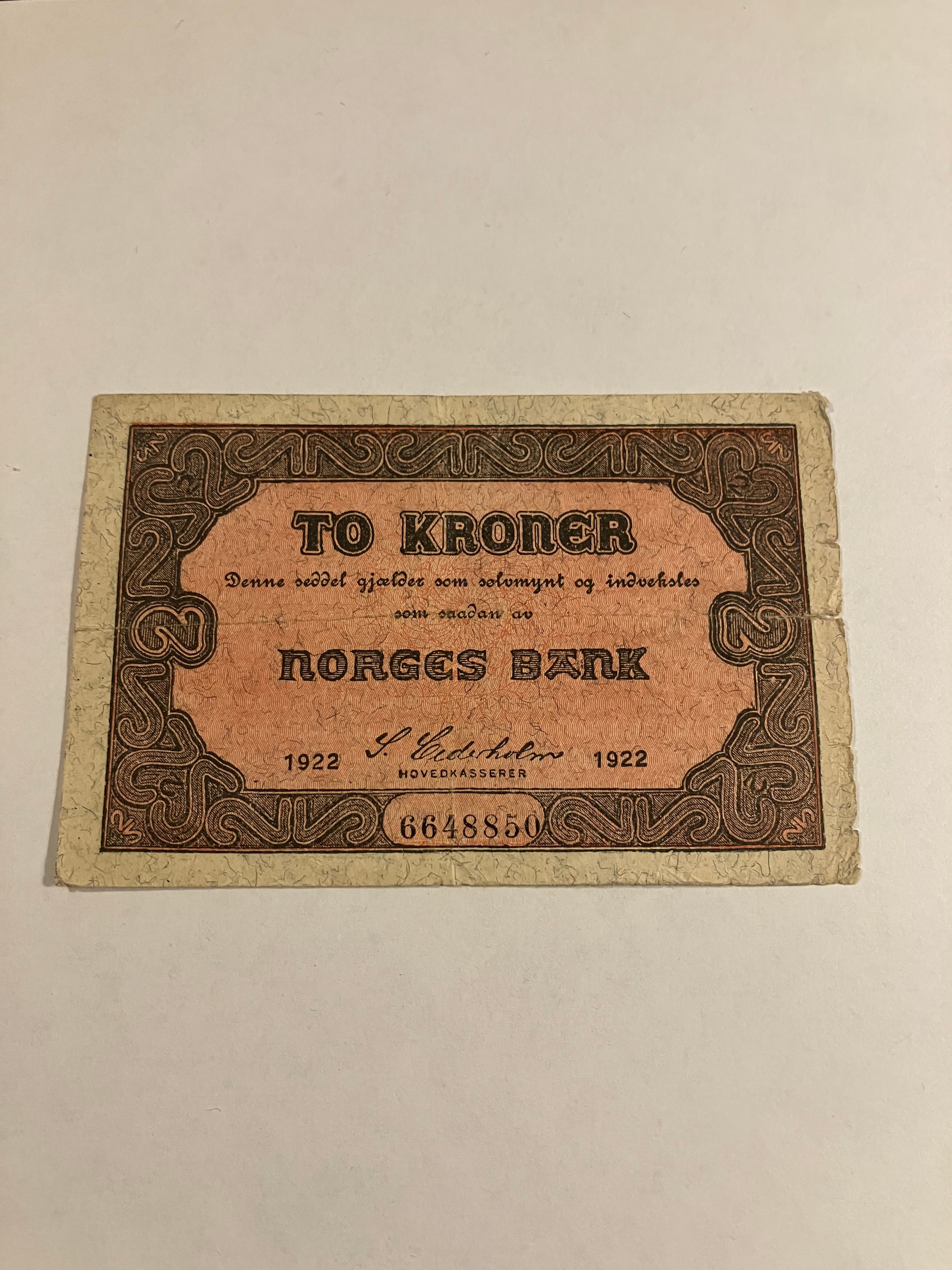 Norge 2 kr 1922